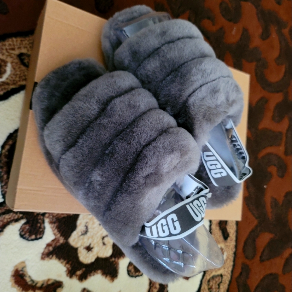 UGG Fluff Yeah Slide Charcoal